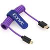 EONVIC Eonvic Cavo HDMI a Micro HDMI 2.1 8K ad alta velocità sottile HDMI maschio a maschio, cavo a spirale viola per Sony Alpha III Atomos Ninja V (HDMI-Micro HDMI, cavo a spirale intrecciato viola)