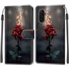KENHONER Cover Compatibile con Samsung Galaxy A17 5G / A26 5G, Resistente Pelle PU Flip Libro Custodia [Protezione Completa] [Slot per Scheda] [Funzione di Supporto], fiamma rosa