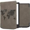kwmobile Custodia eReader Compatibile con Pocketbook Verse/Pro/Color/Vivlio Light Cover - eBook Reader Flip Case - Cover eReader Magnetica Pelle PU Sagoma Mondo