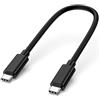 Zosvoses Cavo da USB-C a USB-C, cavo corto da tipo C a tipo C, cavo ricarica rapida compatibile con iPhone 16/15 Pro/MAX, laptop, Samsung, SanDisk, Western Digital, SSK, altri SSD, Android, PC, 30 cm