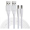 Liwinting 2pz 2m Cavo Adattatore di Alimentazione USB DC Barrel JACK 5V Caricatore 5.5mm x 2.1mm - Bianco