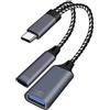 Votvlog Adattatore di Ricarica USB C OTG, USB-C OTG Adattatore Telefonico Porta di Ricarica USB C con Adattatore PD da 18W, Adattatore USB C a USB OTG, 2 in 1 Cavo USB C Splitter per Ricarica e Video