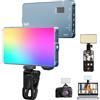 Zecti Luce per selfie, slitta e clip in metallo, ricaricabile a 360° (135 LED)