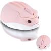 LIKE SHOW Hamster Form Mouse Wireless Computer Mouse 1200DPI Silenziosa per Bambini Portatile per Mancini e Destri, PC/Laptop/Windows/Linux, Regalo Rosa