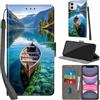 Haninsuze Cover per iPhone 11 Custodia Cover Pelle Libro Portafoglio con Porta Carte Magnetica Protezione Antiurto Cuoio Flip Case Custodia Cover per iPhone 11, barca