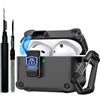 Luonaa Compatibile con AirPods Pro 2nd/1st Case Custodia Protettiva con Kit di Pulizia, Custodia Rigida di Protezione Antiurto per Tutto il corpo, Compatibile con Custodia AirPod Pro (2023/2022/2019)