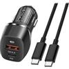 ZLONXUN Caricabatteria/Caricatore Auto USB C compatibile con Samsung Galaxy S24/S23/S22/S20/S21/A55/A54/A53/A52,Google Pixel,Huawei,Xiaomi,iPhone 15/16.(38W,1M Cavo)