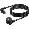 CERRXIAN Cavo di alimentazione europeo Schuko CEE 7/7 a IEC320 C13, 3 pin, 18 AWG 10 A/250 V, spina Schuko ad angolo retto a 90 gradi, cavo IEC 320 C13, cavo di alimentazione AC standard per computer