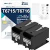 LCL T6715 C13T671500 Scatola di manutenzione Compatibile con Epson WorkForce Pro WF-4720DWF WF-4725DWF WF-4730DTWF WF-4730DWF WF-4740DTWF WF-4740DWF WF-4820DWF (2-Pack Nero)