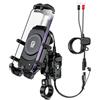 BRCOVAN Supporto per telefono da moto con caricabatterie wireless Qi e USB-C