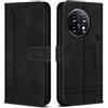 Bravoday Cover per OnePlus 11 5G / OnePlus 11 5G, Flip Custodia in Pelle PU con Slot per Schede, Portafoglio Custodia per OnePlus 11 5G / OnePlus 11 5G, Nero