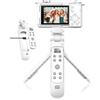 Aodelan - Mini treppiede con telecomando ricaricabile, mini treppiede con schermo OLED per Vlogging per ZV-E10, ZV-1F, RX100 VII, a6100, a6400, a9 II, sostituisce Sony GP-VPT2BT (bianco)