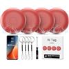 FUYAOSC Air Tracker Android, IP67 Smart Tag Individuatore chiavi compatibile con Google Find Hub APP (Android Solo) 4 Pack Bluetooth Tag Key Finder per Bagaglio/Portafoglio/Valigia/Borse (Rosso)