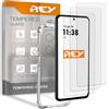 REY Pack 3X Pellicola salvaschermo e Cover Anti-Shock per Motorola Edge 60 Fusion - Motorola Edge 60 - Motorola Edge 60s, Vetro temperato e Silicone TPU ad Alta Resistenza