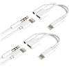 Kefiany Adattatore Lightning a Jack Cuffie 3.5mm (2pack) per iPhone 14 Cavo AUX Audio per Apple Caricabatterie Connettore Cuffie Accessori Auto per iPad Lightning Aux Auxiliar Convertitore Doppia Porta