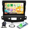 Rimoody 4G+64G Android Autoradio per Mitsubishi Outlander 2/Peugeot 4007/Citroen C-Crosser 9 Pollici Touchscreen Autoradio con Senza Fili Carplay Android Auto Mirror Link Navi GPS Bluetooth WiFi/FM/RDS/EQ/SWC