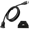 cxxtkcxxlc Pannello di Montaggio a Filo Con Cavo USB da 1 m, Raccordo Di Presa USB Dell'automobile, 10Gbps 5V/2A Di Ricarica Rotonda USB Dashboard Socket, Per Auto, Barca, Moto, Nero
