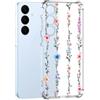 Guxira Cover Protettiva per Samsung Galaxy S25 FE 5G, Carino Antiurto Trasparente Silicone Custodia Floreale Design Cover Antipolvere Protettiva Case per Galaxy S25 FE 5G - Fiore