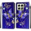 KENHONER Cover Compatibile con Xiaomi 14T, Premium Pelle PU Portafoglio Flip Libro Custodia per Xiaomi 14T [Protezione Completa] - Farfalla