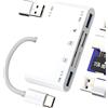 Aksenli Lettore Schede SD Adattatore USB C a USB OTG 3.0(6 in 1) Micro SD Card Reader per iPhone 16 15 Pro Max per Apple Tipo C Caricatore Fotocamera TF Memoria Chiavetta per iPad Compatibile per Samsung S25