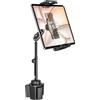 Dosvsi Supporto Tablet Auto Portabicchieri per 6,1 a 15,6 pollici iPad, [Braccio Telescopico in Metallo] Supporto Tablet & Telefono Bicchiere Camion per iPad Pro 13 12,9 11 Air Mini, Galaxy, iPhone