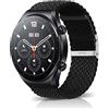 MiRowy 22mm Nylon Cinturino per iaomi Watch S5 46mm/S4/S4 Sport/S3/S1 Pro/2/2 Pro/S1/S1 Active, Intrecciato Cinturino per Redmi Watch 5 Active/5 Lite - Nero