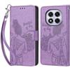 KENHONER Compatibile Cover con Xiaomi Redmi Note 14 Pro,Premium Pelle PU Portafoglio Flip Libro Custodia Cover per Redmi Note 14 Pro Plus [Protezione Completa] (Viola)