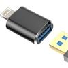 zoyuzan Adattatore da Lightning a jack con funzione USB OTG per iPhone 14, 13, 12, 11, Pro Max, 7, 8, Plus, X, Se, XS, XR, iPad Air (nero, 4,5 W, 2 porte, 1 pezzo)
