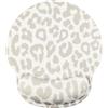 Ksriylm Ksriyim - Tappetino per mouse leopardato retrò, ergonomico, con poggiapolsi, base in silicone antiscivolo, per computer, ufficio, lavoro, colore: grigio beige