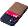 Dockem - Custodia a Portafoglio BIO per iPhone 12 mini: Materiali Sensibili, Montaggio Magnetico e 1 Scomparti Carte di Credito (M2B da 5.4, Nero e Marrone Chiaro)
