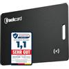TRACKCARD® Scheda Air Tag in formato carta per il portafoglio | Ricaricabile, intelligente e impermeabile | Compatibile con Apple Dove è? (iOS) Bluetooth Tracker Card per portafoglio, passaporti