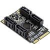 NFHK Mini PCI-E PCI Express a SATA 3.0 Quattro Porte Convertitore Adattatore 6Gbps Hard Drive Scheda di Estensione per SSD