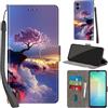 PHINIENLAND Cover per Samsung Galaxy A06 custodia portafoglio Alberi | 3 scomparti carte, 1 tasca banconote, Chiusura magnetica, Supporto, Pelle PU flip cover per Samsung A06