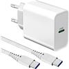 HNGLPOW Caricabatterie rapido da 25 W con cavo USB C per Samsung A56 5G A36 A17 S24 S23/S25 Plus/S22 Ultra/S21 FE/S24 Ultra/S20,A53 A55 A54 5G/A33 A34 A35/A16 A13 A13 A13 15/A14 4 A25/A52 A52S A71 A23/A05S