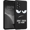 kwmobile Cover Compatibile con Samsung Galaxy A53 5G - Custodia in Silicone TPU - Cover Protettiva Soft Case - Don't touch my phone bianco/nero