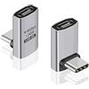 Duttek Adattatore USB C a 90 gradi (confezione da 2) - Adattatore maschio femmina USB C 40Gbps, Ricarica a 240W, Compatibile con video 8K per Thunderbolt 4/3, Switch, MacBook, Tablet