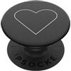 PopSockets PopGrip - Supporto e Impugnatura per Telefoni Cellulari e Tablet con Un Top Intercambiabile - White Heart Black