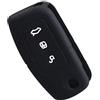 Happyit Silicone Auto Chiave Copertura Remota Caso per Ford Fiesta Focus 2 Ecosport Kuga Escape MK2 3 Pulsanti Chiave Flip (Nero)