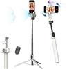 AOCHUAN Treppiede per telefono cellulare per iPhone Android con rilevamento automatico del viso rotazione a 360°, stabilizzatore cardanico per smartphone per registrazione video, treppiede per selfie