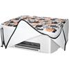 kwmobile Copertina Antipolvere Compatibile con HP Smarttank 5105 / Smarttank 5101 - Copri Stampante in Lino - Copertura Protettiva - Gatti