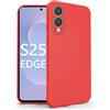 N NEWTOP Cover Compatibile per Samsung Galaxy S25 Edge, Custodia TPU SOFT Gel Silicone Ultra Sottile Flessibile Case Posteriore Protezione Fotocamera Anti Urto Guscio Scocca Colorato (Rosso)