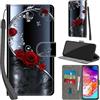 Haninsuze Cover per Samsung Galaxy A70 Custodia Cover Pelle Libro Portafoglio con Porta Carte Magnetica Protezione Antiurto Cuoio Flip Case Custodia Cover per Samsung A70, farfalla rosa