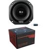 Generico KIT SET PER DS18 PRO-TW750C-4/BK, 1 super bullet tweeter da 10,3 x 10,3 cm, da 200 watt rms 400 watt max, 4 ohm, 109 db spl, per auto, 1 pezzo + condensatore di installazione