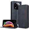PEIYE Custodia a portafoglio in pelle per Xiaomi Redmi Note 14 Pro Plus 5G, Flip Cover con scomparti per carte e scomparto per contanti, antiurto, chiusura magnetica, funzione di supporto -Blu