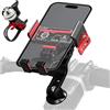 Chuainxin Porta Cellulare Bici Stelo con Ammortizzatori, Supporto Telefono Bici Alluminio, Pieghevole Porta Telefono 360° Rotabile, Universale Bicicletta Portacellulare per 4-7,2 Smartphone [1S Sgancio Rapido