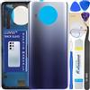 LUVSS Coperchio Copribatteria Scocca Vetro Posteriore Imposta per Xiaomi Mi 10T Lite (Blu)