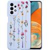 ZTOFERA Compatibile con Samsung Galaxy A23 4G/5G Custodia per ragazze e donne, custodia protettiva in silicone morbido flessibile con simpatici fiori rampicanti motivo floreale antiurto, viola