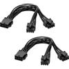 Bgfaquri 2 cavi PCIe a 8 pin a doppio PCIe a 8 pin (6+2), cavo di alimentazione GPU 22 cm, estensione PSU a scheda grafica, compatibilità con schede video ad alta potenza, gestione dei cavi PC