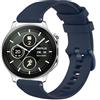 GIOPUEY Cinturini Compatibile con Oppo Watch X2, Morbido Silicone Cinturino [Resistente all'Usura] [Traspirante] - Dark Blue