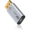 Duttek Adattatore 8K da USB C a Displayport 1.4, (unidirezionale) da USB C femmina a DP maschio, compatibile con iPhone 16 Pro Max, Galaxy S24, MacBook Pro/Air, iPad, XPS grigio
